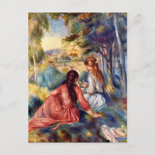 Renoir: Twee meisjes in Grass Briefkaart (Voorkant)