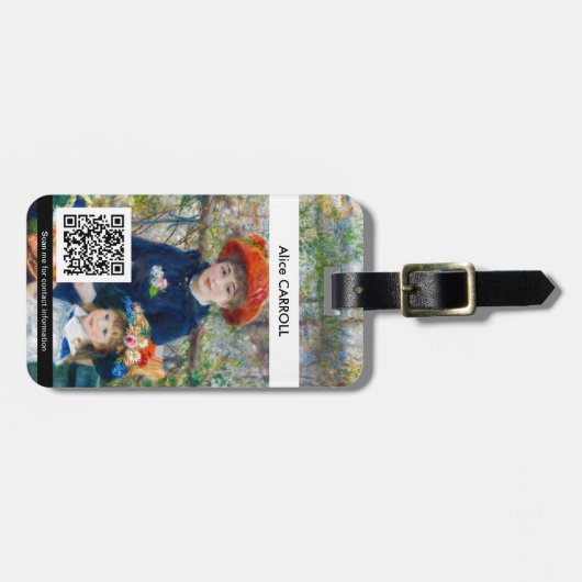 Renoir - Twee zussen op het Terras - QR-code Bagagelabel (Voorkant horizontaal)