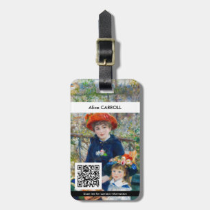 Renoir - Twee zussen op het Terras - QR-code Bagagelabel