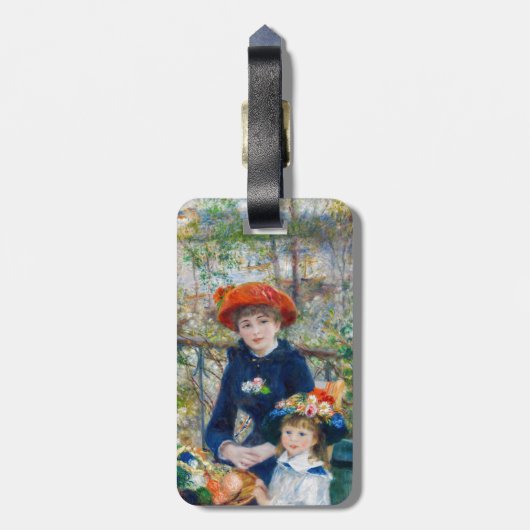 Renoir - Twee zussen op het Terras - QR-code Bagagelabel (Achterkant verticaal)