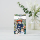 Renoir - Twee zusters op het terras - QR Code Visitekaartje (Staand voorkant)