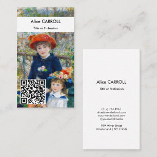Renoir - Twee zusters op het terras - QR Code Visitekaartje