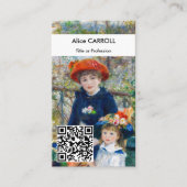 Renoir - Twee zusters op het terras - QR Code Visitekaartje (Voorkant)
