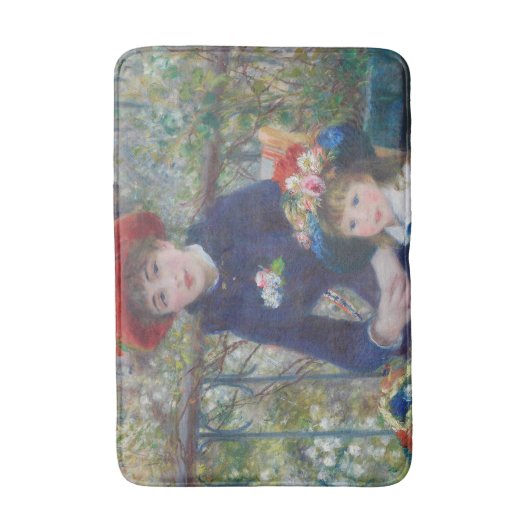 Renoir Twee Zusters Terras Frans Impressionisme Badmat (Voorkant Verticaal)