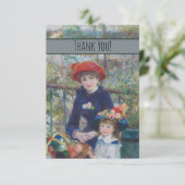 Renoir Twee Zusters Terras Frans Impressionisme Bedankkaart (Staand voorkant)