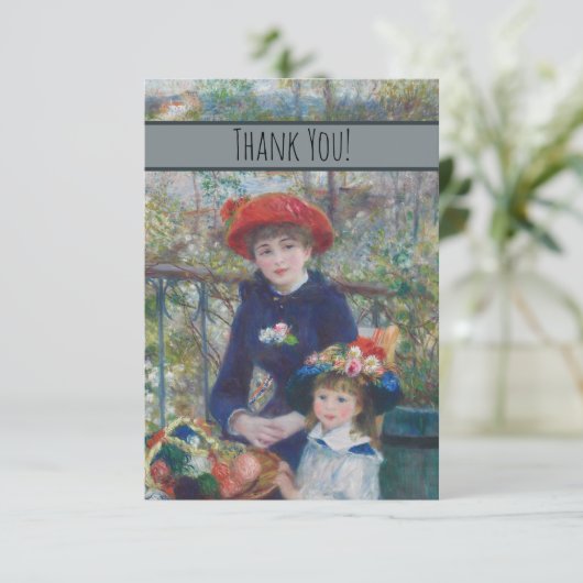 Renoir Twee Zusters Terras Frans Impressionisme Bedankkaart (Staand voorkant)