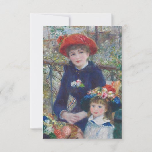 Renoir Twee Zusters Terras Frans Impressionisme Bedankkaart (Achterkant)