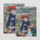 Renoir Twee Zusters Terras Frans Impressionisme Bedankkaart (Voorkant / Achterkant)