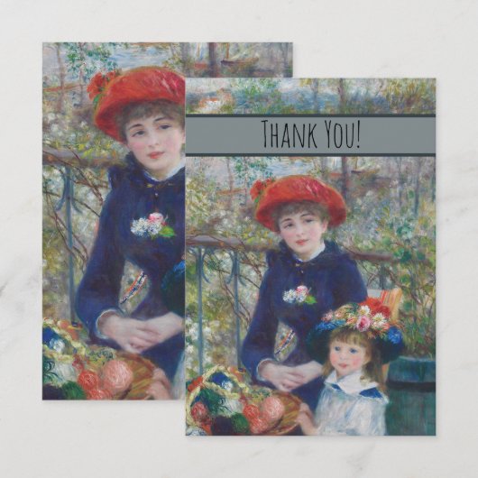 Renoir Twee Zusters Terras Frans Impressionisme Bedankkaart (Voorkant / Achterkant)
