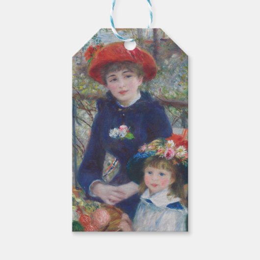 Renoir Twee Zusters Terras Frans Impressionisme Cadeaulabel (Voorkant)