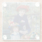 Renoir Twee Zusters Terras Frans Impressionisme Glazen Onderzetter (Achterkant)