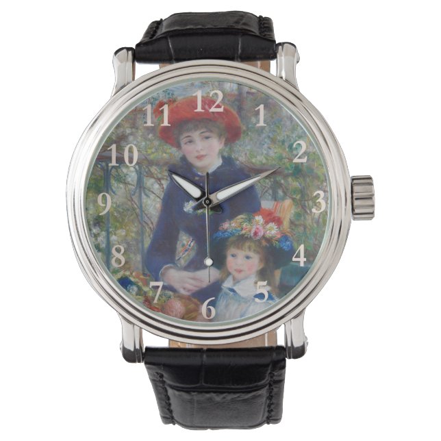 Renoir Twee Zusters Terras Frans Impressionisme Horloge (Voorkant)