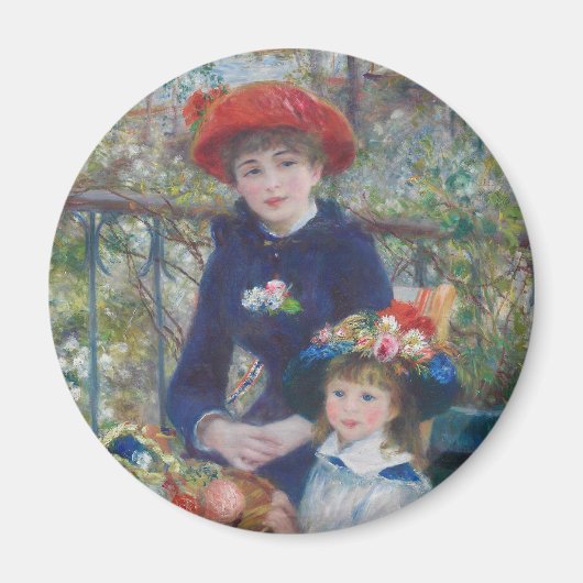 Renoir Twee Zusters Terras Frans Impressionisme Magneet (Voorkant)
