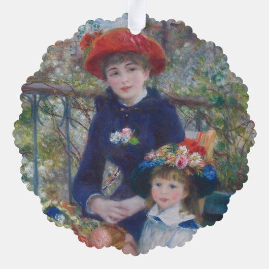 Renoir Twee Zusters Terras Frans Impressionisme Ornament Kaart (Achterkant)