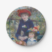 Renoir Twee Zusters Terras Frans Impressionisme Papieren Bordje (Voorkant)