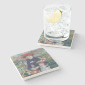 Renoir Twee Zusters Terras Frans Impressionisme Stenen Onderzetter (Zijkant)