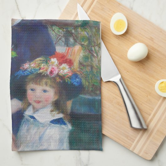 Renoir Twee Zusters Terras Frans Impressionisme Theedoek (Quarter Fold)