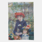 Renoir Twee Zusters Terras Frans Impressionisme Theedoek (Verticaal)