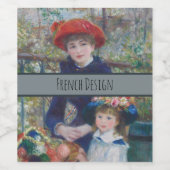 Renoir Twee Zusters Terras Frans Impressionisme Wijn Etiket (Enkel label)