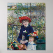Renoir Twee Zusters Terras Impressionisme Schilder Poster (Voorkant)