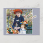 Renoir Two sisters CC0398 Birthday Briefkaart<br><div class="desc">Pierre-Auguste Renoir Two-zussen op het terras, 1881 (detail). Soms heb ik liever briefkaarten dan een traditionele gevouwen verjaardagskaart. Het is makkelijker, ik hoef me geen zorgen te maken over al die lege ruimte. Als ik de juiste woorden niet vind, kan ik gewoon het briefkaart ondertekenen en het adres van het...</div>