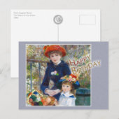 Renoir Two sisters CC0398 Birthday Briefkaart (Voorkant / Achterkant)