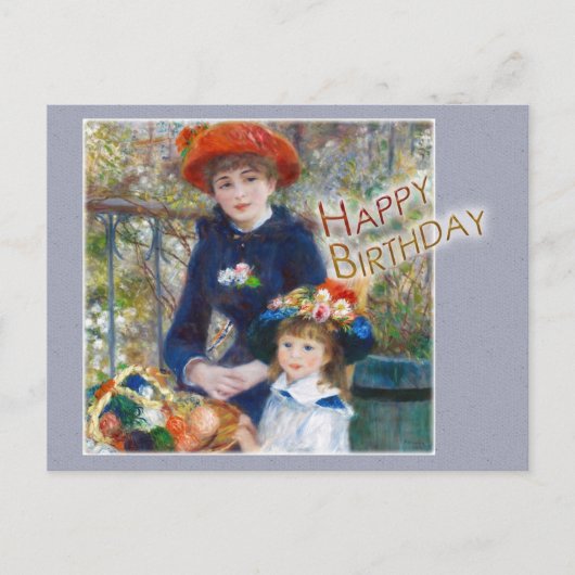 Renoir Two sisters CC0398 Birthday Briefkaart (Voorkant)