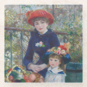 Renoir Two Sisters Terrace Frans Impressionisme Glazen Onderzetter