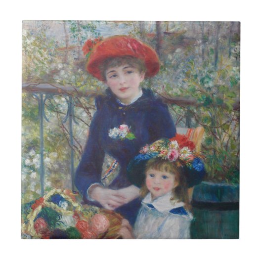 Renoir Two Sisters Terrace Frans Impressionisme Tegeltje (Voorkant)