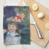 Renoir Two Sisters Terrace Frans Impressionisme Theedoek (Quarter Fold)