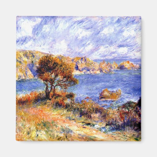 Renoir - Uitzicht op Guernsey, beroemd schilderij Magneet (Voorkant)