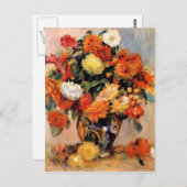 Renoir - Vaas met Bloemen, 1884 Briefkaart (Voorkant / Achterkant)