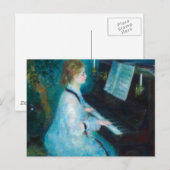 Renoir Vrouw aan de Piano Vintage Impressionist Briefkaart (Voorkant / Achterkant)