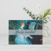 Renoir Vrouw aan de Piano Vintage Impressionist Kaart (Staand voorkant)