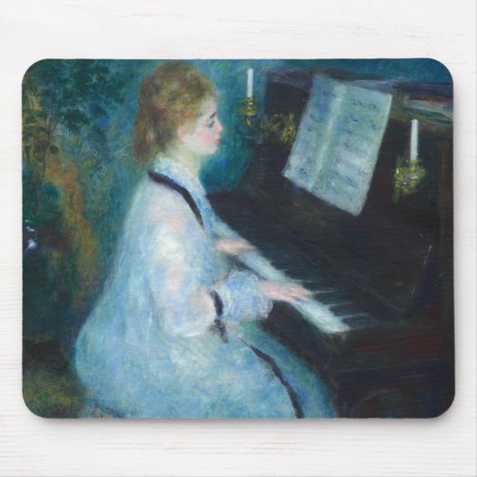 Renoir Vrouw aan de Piano Vintage Impressionist Muismat (Voorkant)