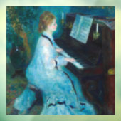 Renoir Vrouw aan de Piano Vintage Impressionist Raamsticker (Vel 3)