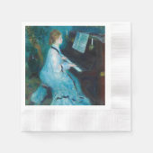 Renoir Vrouw aan de Piano Vintage Impressionist Servet (Voorkant)