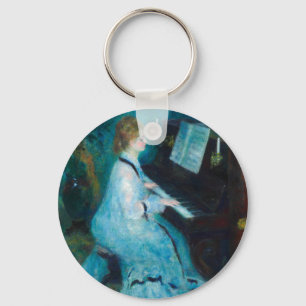 Renoir Vrouw aan de Piano Vintage Impressionist Sleutelhanger
