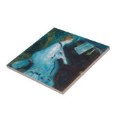 Renoir Vrouw aan de Piano Vintage Impressionist Tegeltje (Zijkant)