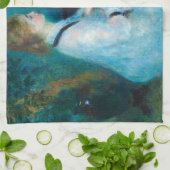 Renoir Vrouw aan de Piano Vintage Impressionist Theedoek (Gevouwen)