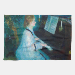 Renoir Vrouw aan de Piano Vintage Impressionist Theedoek