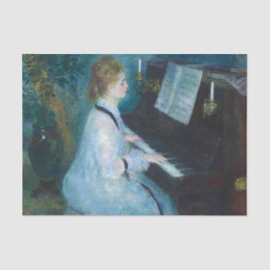 Renoir Vrouw aan de Piano Vintage Impressionist Tissuepapier (Voorkant)