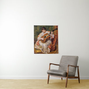 Renoir - Vrouw die gitaar speelt, Wandkleed