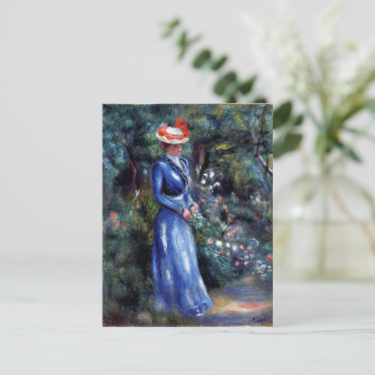 Renoir - Vrouw in een Blauwe Dress Briefkaart (Staand voorkant)