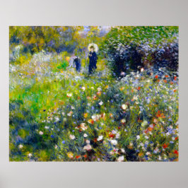 Renoir, vrouw met een parasol in een tuin, 1875 poster