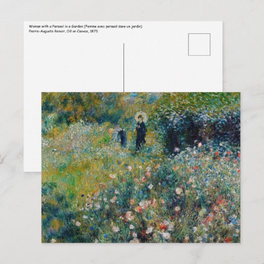 Renoir - Vrouw met een Parasol in een Tuin Briefkaart (Voorkant / Achterkant)