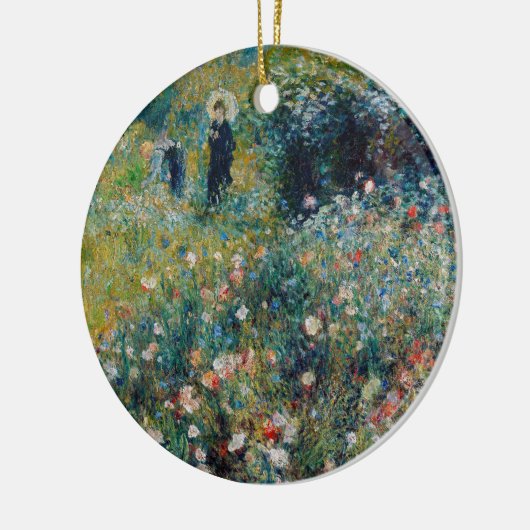 Renoir - Vrouw met een Parasol in een Tuin Keramisch Ornament (Links)