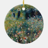 Renoir - Vrouw met een Parasol in een Tuin Keramisch Ornament (Achterkant)