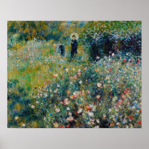 Renoir - Vrouw met een Parasol in een Tuin Poster
