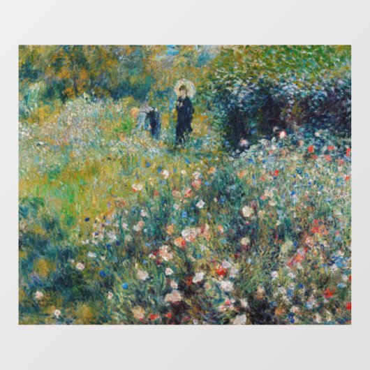 Renoir - Vrouw met een Parasol in een Tuin Raamsticker (Vel)